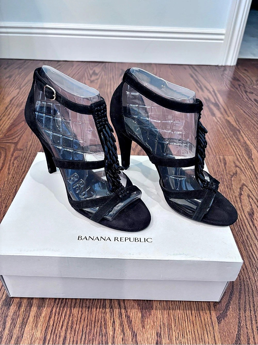 Banana Republic Natalia Black Tassel Heels US 9 Like New